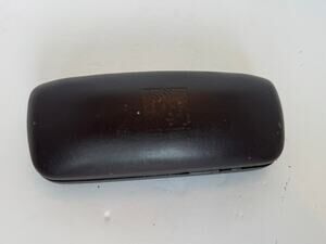 Anne Klein Dark Brown Hardshell Sunglass Case with Black Eyewear Cord